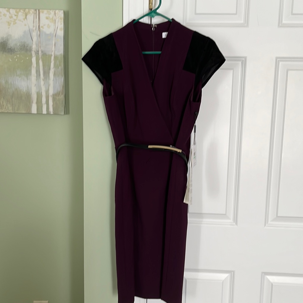 Calvin Klein Plum Belted Dress